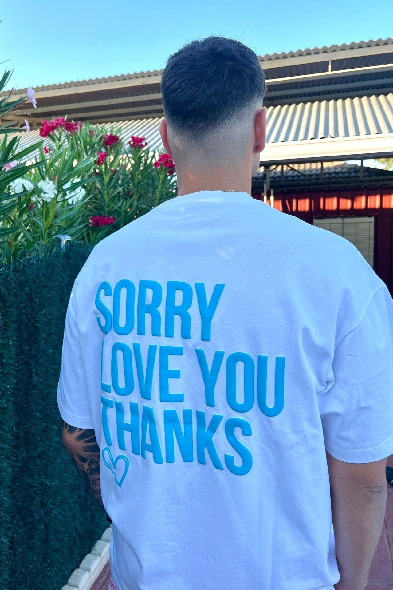 Camiseta blanca - Sorry, Love u , Thanks