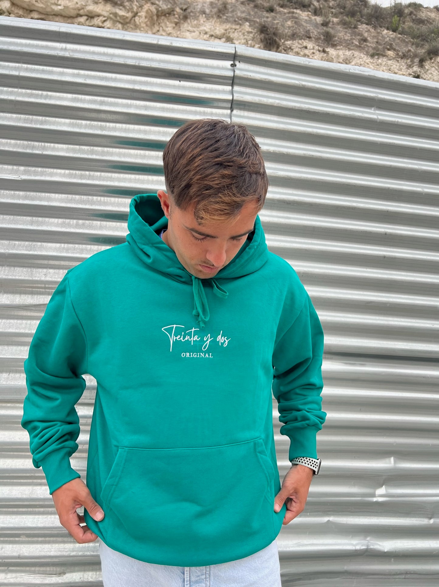 Hoodie Verde - Sorry, Love U, Thanks