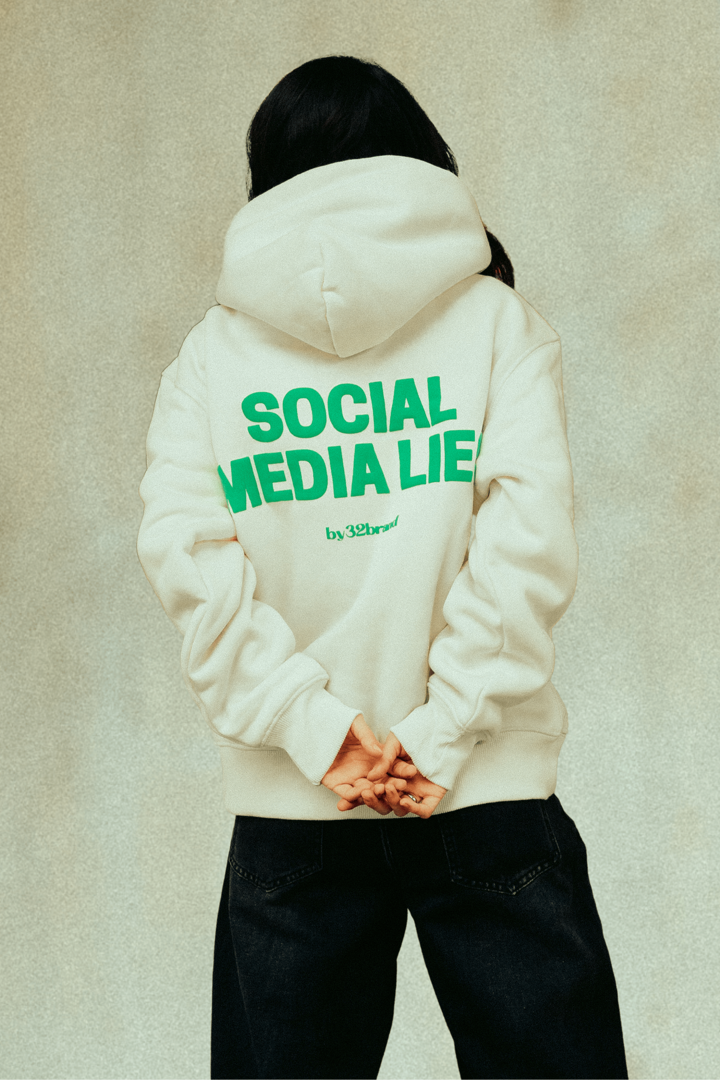 Hoodie Beige - Social Media Lies