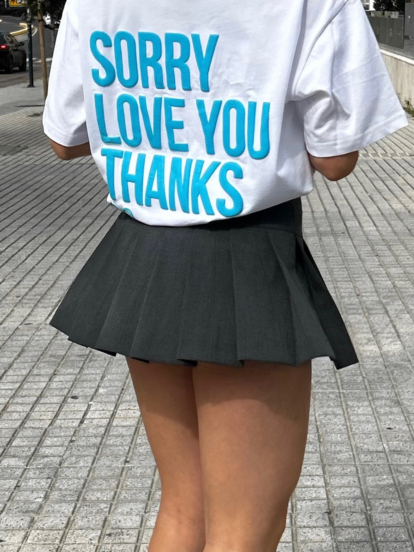 Camiseta blanca - Sorry, Love u , Thanks